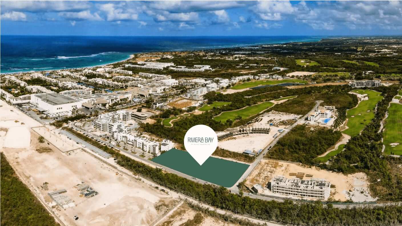 Aerial of Riviera Bay Condos construction site