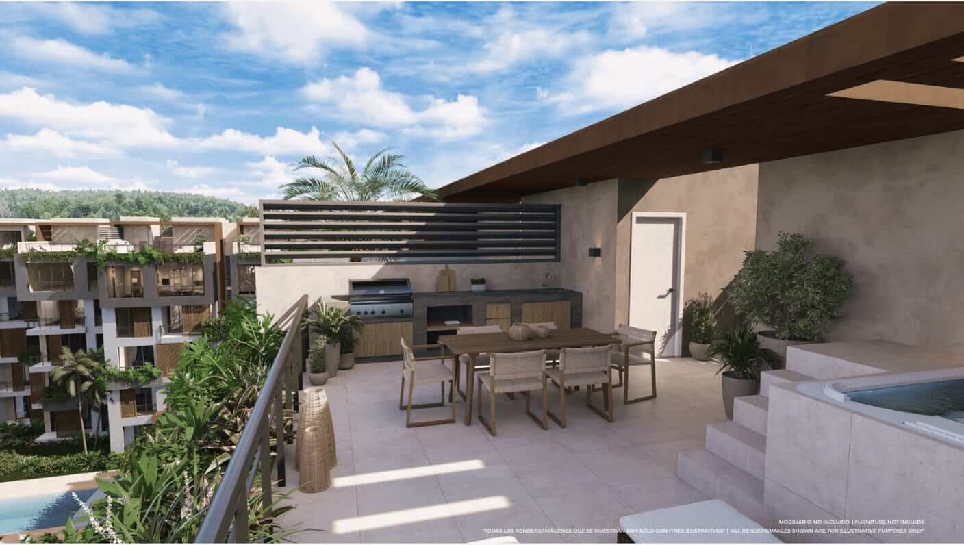Exterior rendering of Riviera Bay Condos rooftop terrace