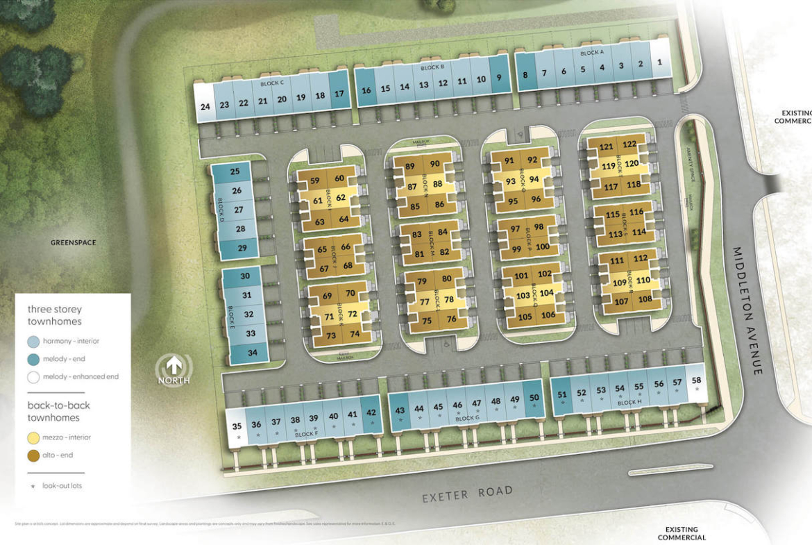 Site Plan of Aria Towns in London