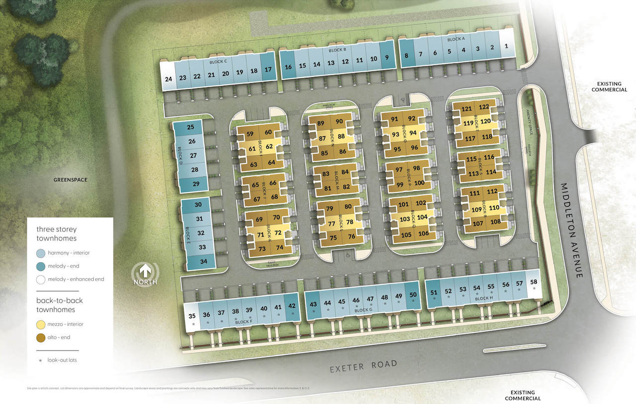Site Plan of Aria Towns in London