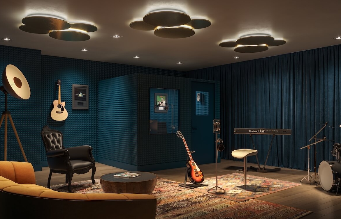 Elektra condos interior sound studio.