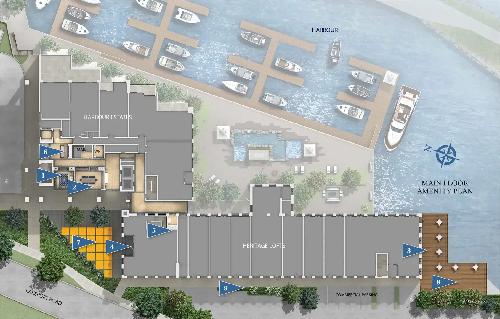 The Harbour Club amenity plan