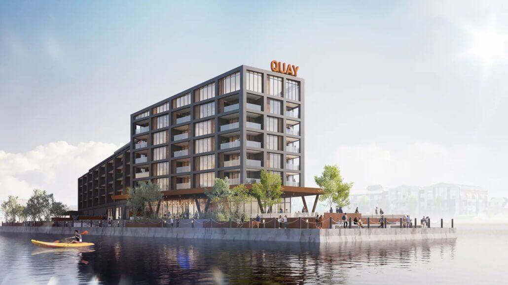 Rendering of Collingwood Quay Condos exterior daytime