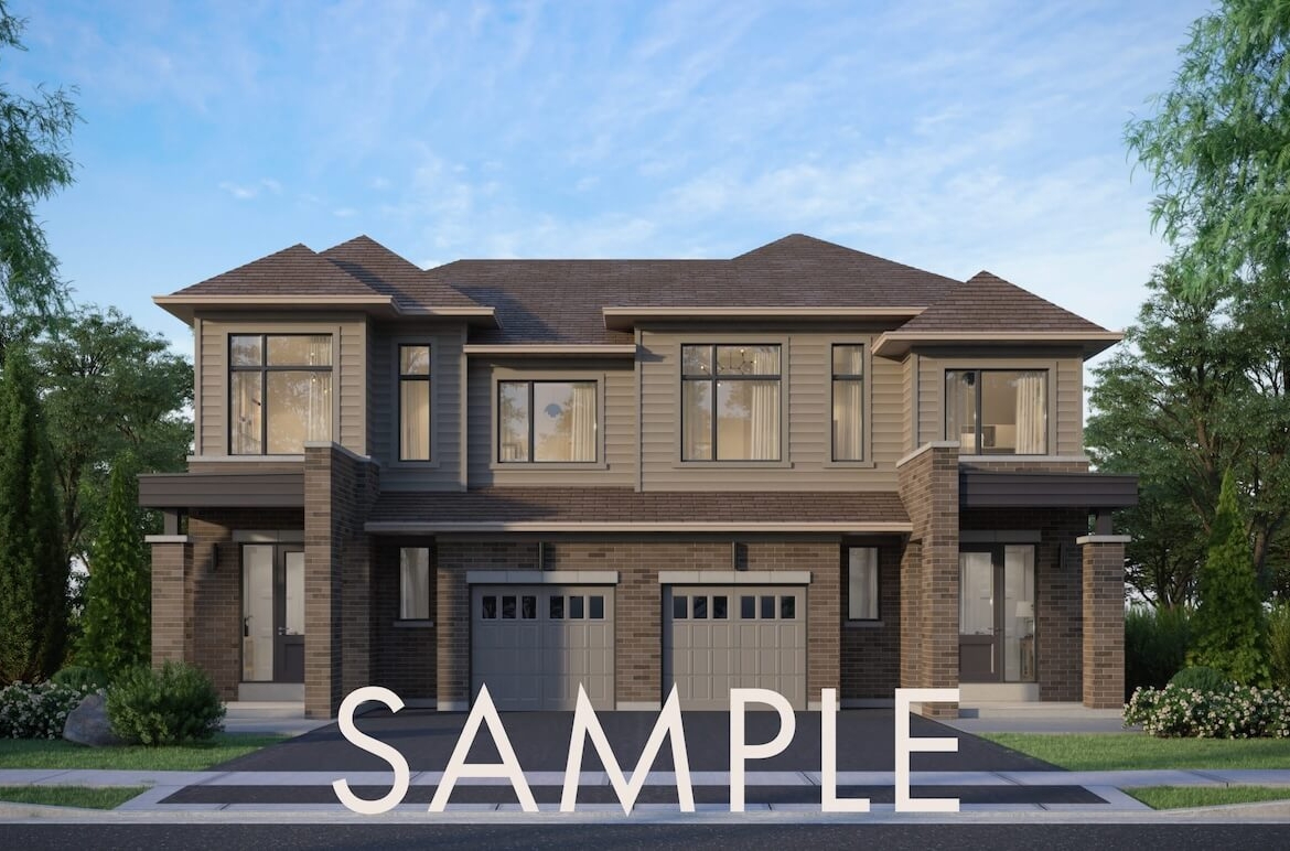 Rendering of The Willows semi detached homes exterior