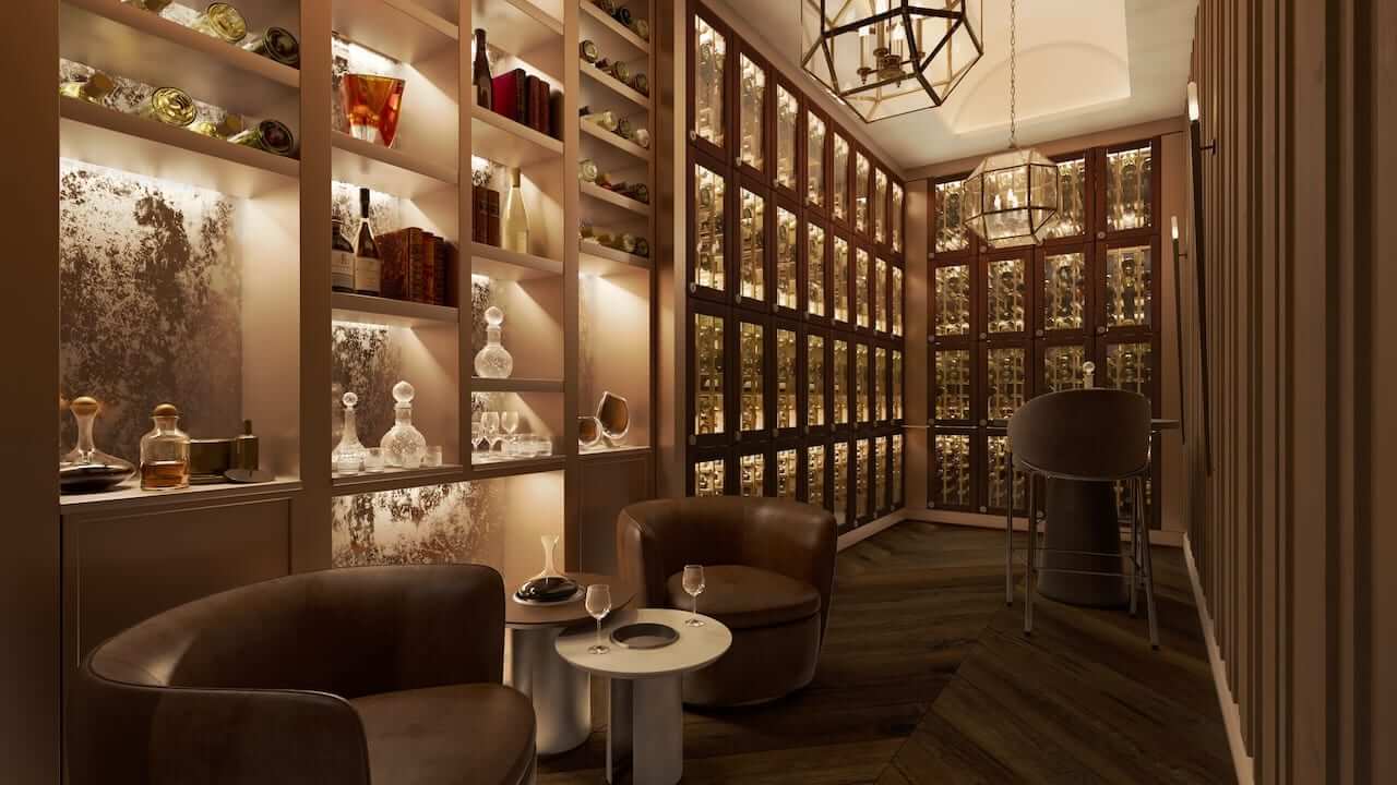 One Ten Condos wine room