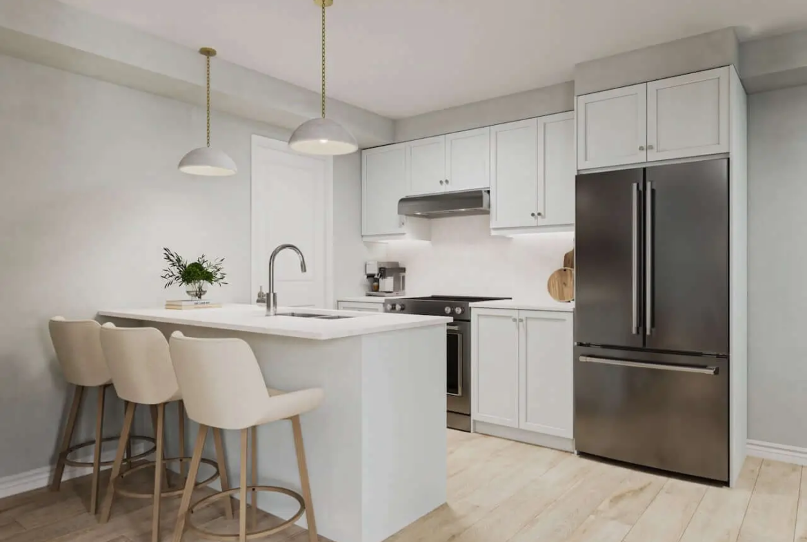 The Heights of Harmony suite interior kitchen island