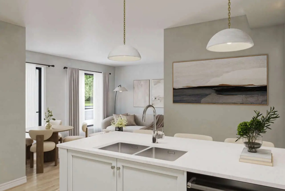 The Heights of Harmony suite interior view from kitchen