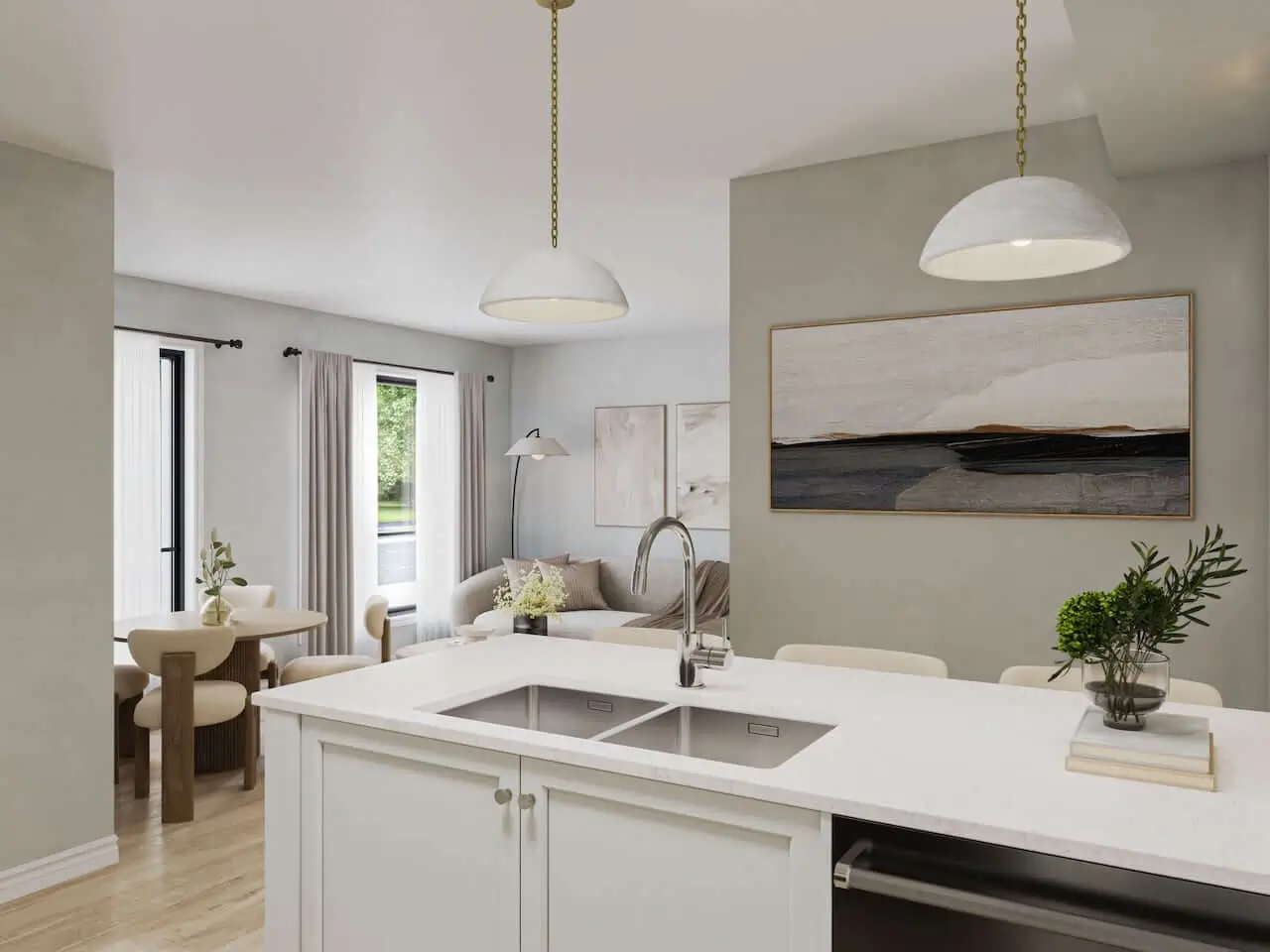 The Heights of Harmony suite interior view from kitchen