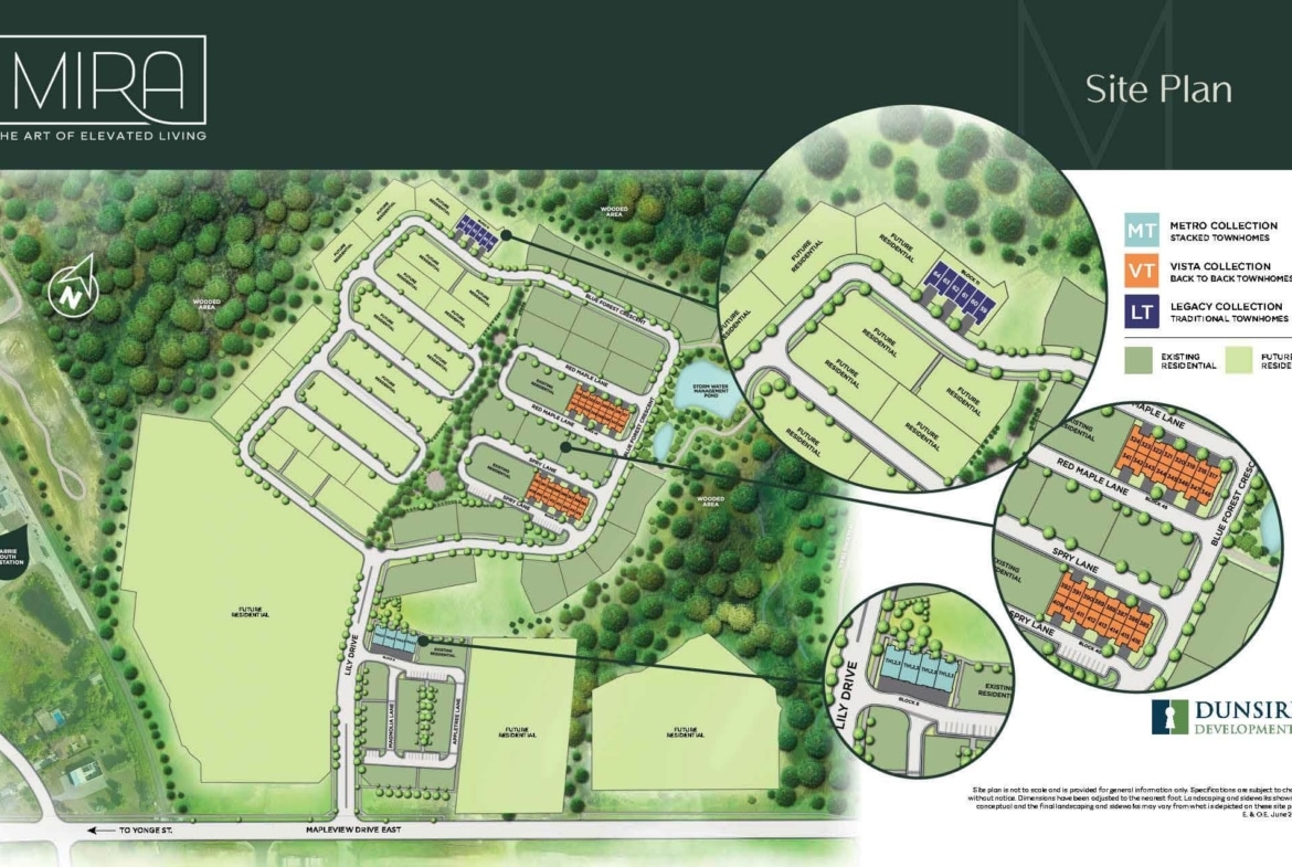 Site plan of Mira Towns Barrie