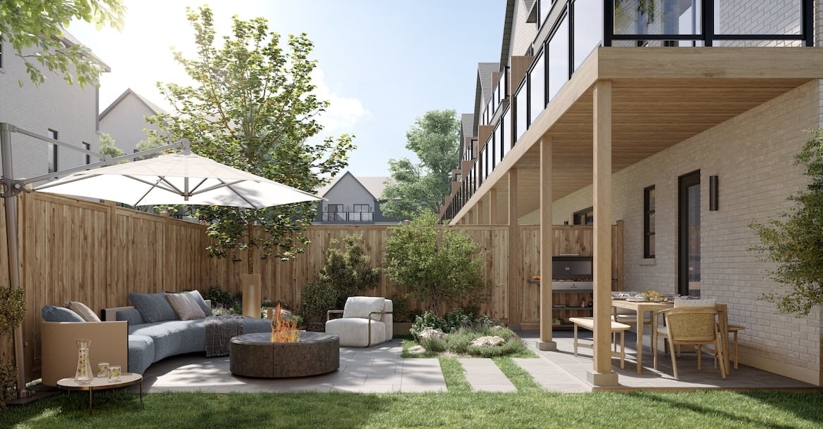 Rendering of Pier House Towns backyard