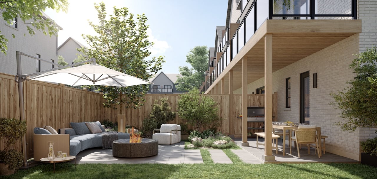 Rendering of Pier House Towns backyard