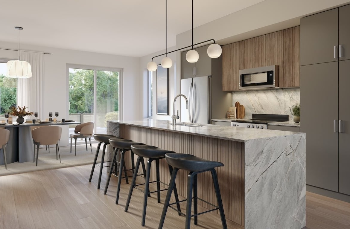 Rendering of Pier House Towns kitchen