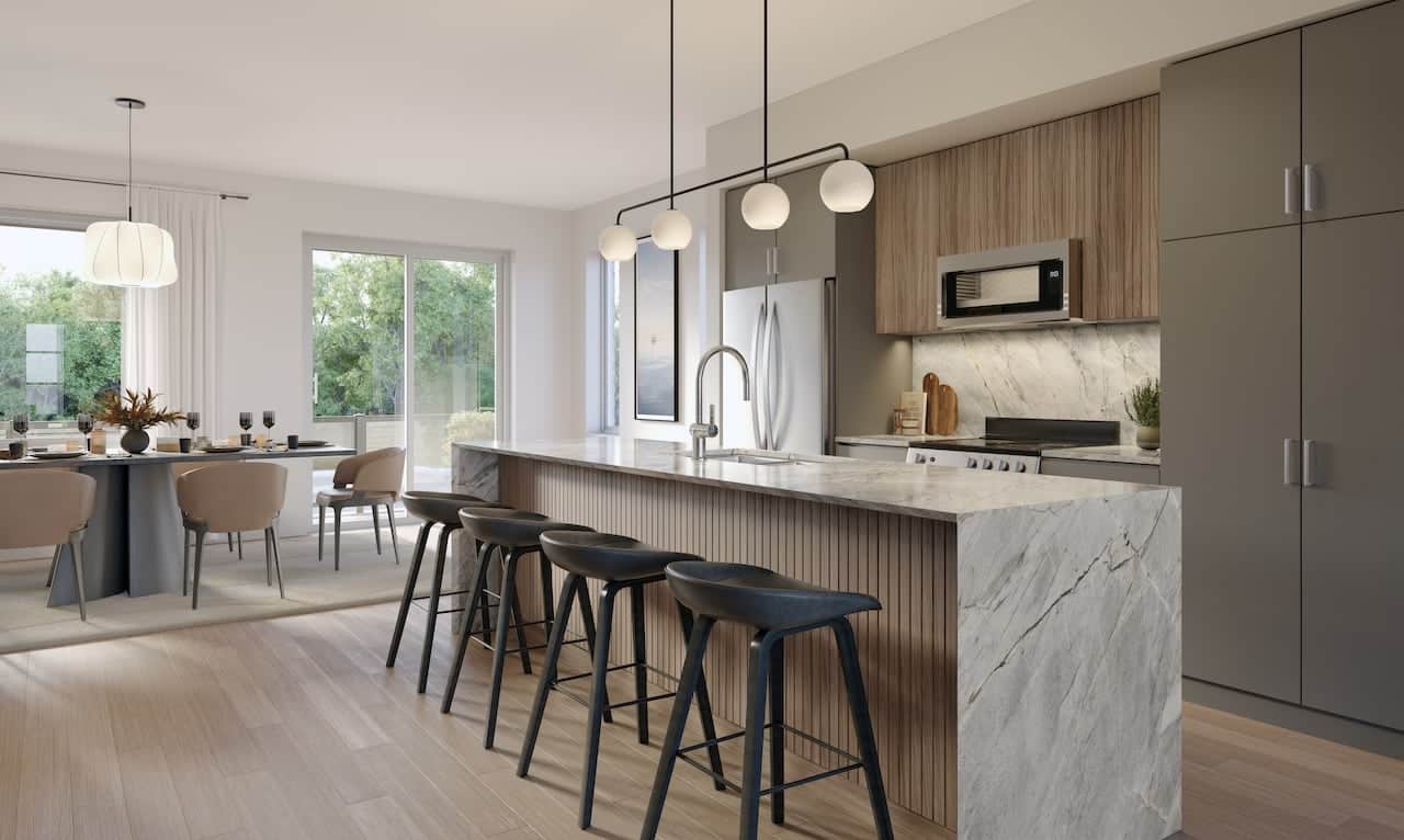 Rendering of Pier House Towns kitchen