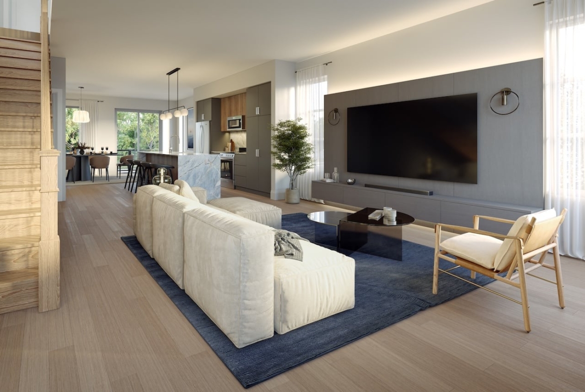 Rendering of Pier House Towns living room