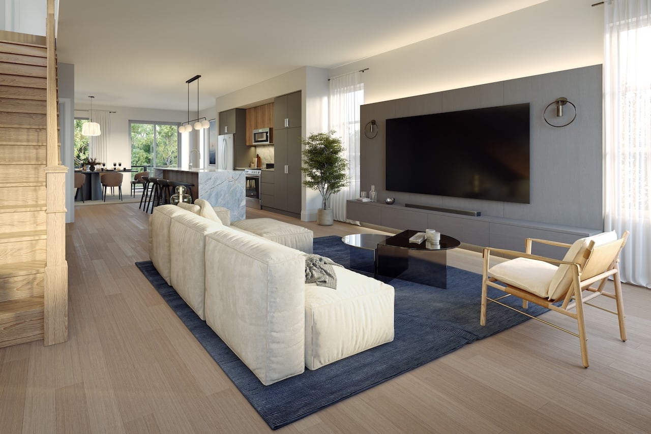 Rendering of Pier House Towns living room