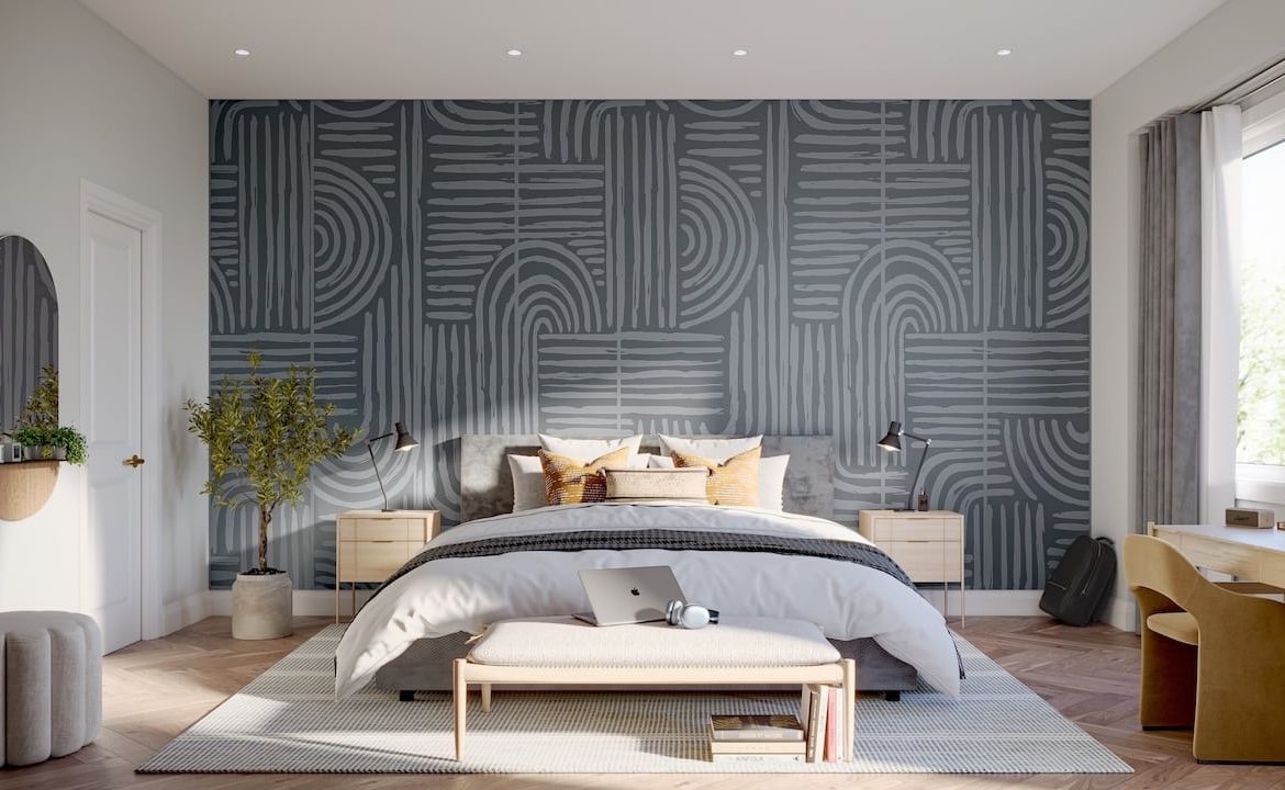 Rendering of Pier House Towns interior bedroom