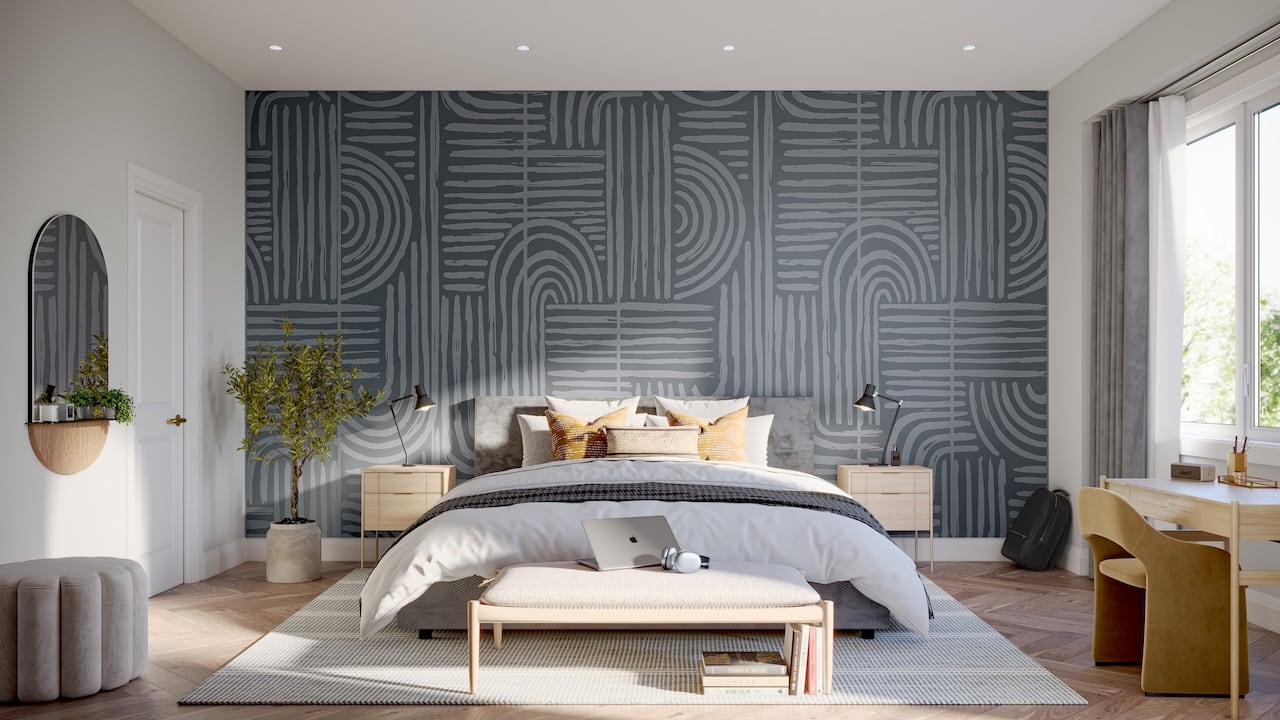 Rendering of Pier House Towns interior bedroom