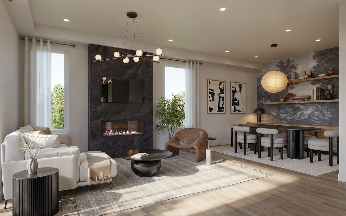 Aura Lakeview Village Aerial towns interior