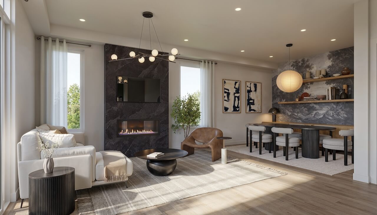 Aura Lakeview Village Aerial towns interior